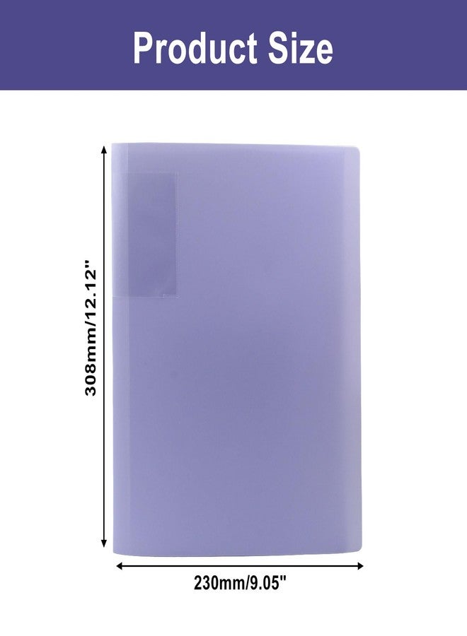 Verkelly Binder with Plastic Sleeves 30 Pockets, Display 60 Pages, A4 Portfolio Folders Document Paper Organizer Presentation Book(Purple) - Image 2